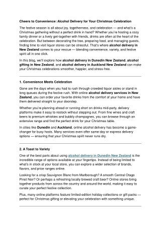 Cheers to Convenience- Alcohol Delivery for Your Christmas Celebration