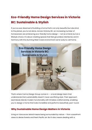 Eco-Friendly Home Design Services in Victoria BC_ Sustainable & Stylish