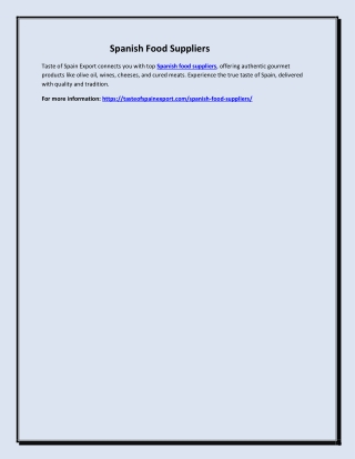 Spanish Food Suppliers