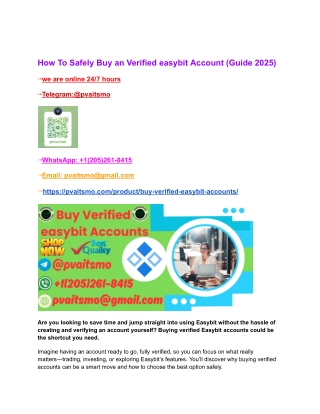 How To Safely Buy an Verified easybit Account (Guide 2025)
