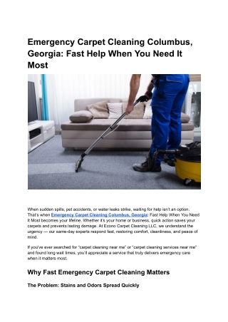 Emergency Carpet Cleaning Columbus, Georgia_ Fast Help When You Need It Most