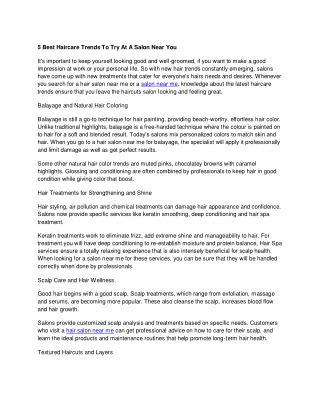 5 Best Haircare Trends To Try At A Salon Near You