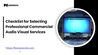 Checklist for Selecting Professional Commercial Audio Visual Services