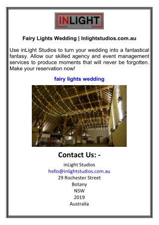 Fairy Lights Wedding  Inlightstudios.com.au