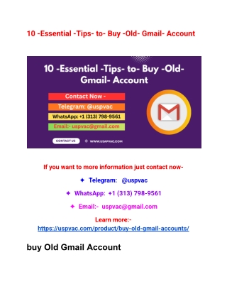 10 -Essential -Tips- to- Buy -Old- Gmail- Account
