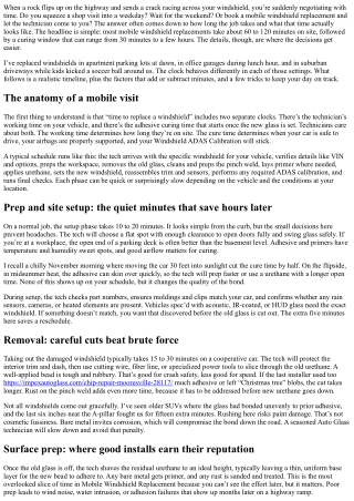 How Long Does a Mobile Windshield Replacement Take? A Practical Timeline