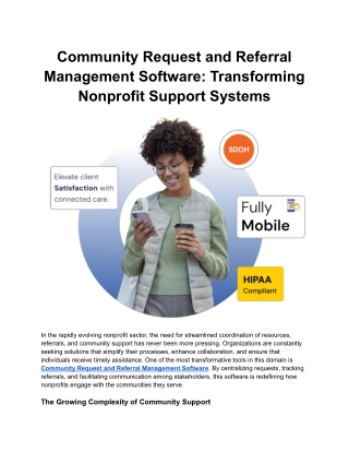 Community Request and Referral Management Software