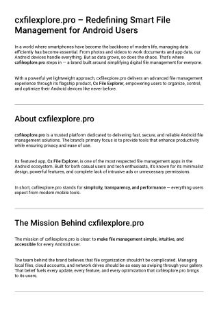 cxfilexplore.pro – Smart, Secure & Fast File Management for Android