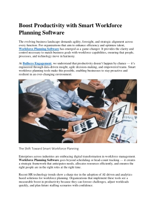 Boost Productivity with Smart Workforce Planning Software