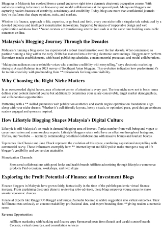 Malaysia’s Most Profitable Blogging Categories for 2025