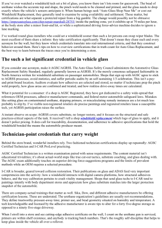 Auto Glass Shop Near Me: What Certifications Matter Most