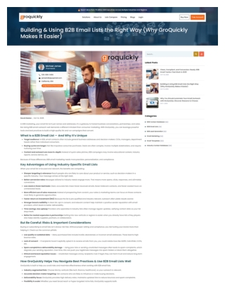Building & Using B2B Email Lists the Right Way (Why GroQuickly Makes It Easier)