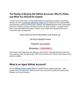 Buy GitHub Account With Contributions History, Stars, Repositories and Followers