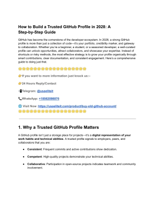 How to Buy Old GitHub Accounts with Commit History