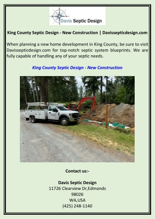 King County Septic Design - New Construction  Davissepticdesign.com
