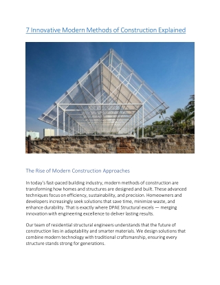 7 Innovative Modern Methods of Construction Explained