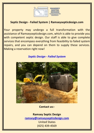 Septic Design - Failed System  Ramseysepticdesign.com