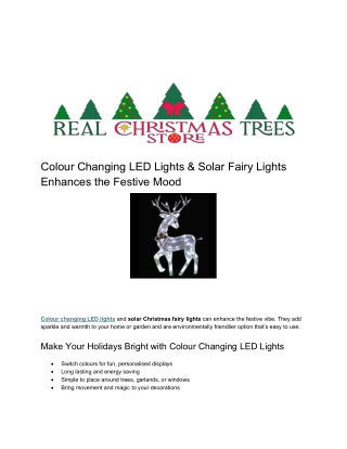 Colour Changing LED Lights & Solar Fairy Lights Enhances the