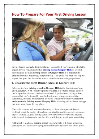 How To Prepare For Your First Driving Lesson