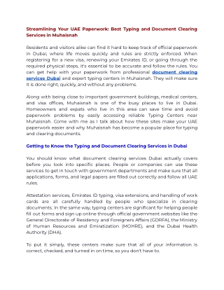 Streamlining Your UAE Paperwork_ Best Typing and Document Clearing Services in Muhaisnah