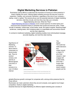 Digital Marketing Services in Pakistan