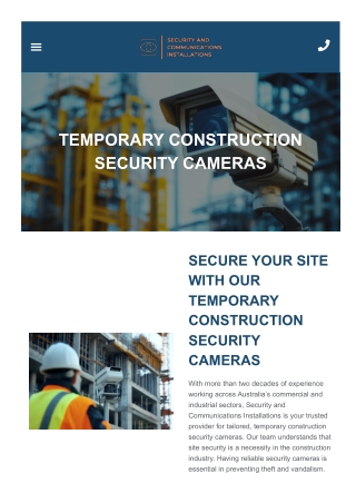 Temporary Construction Security Cameras