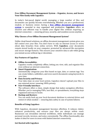 Free Offline Document Management System – Organize, Access, and Secure Your File