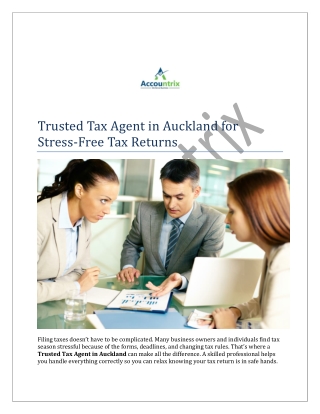 Trusted Tax Agent in Auckland for Stress