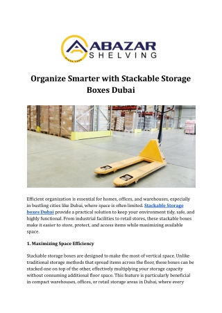 Organize Smarter with Stackable Storage Boxes Dubai