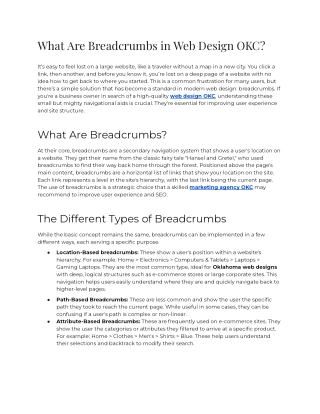 What Are Breadcrumbs in Web Design OKC