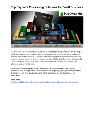 Top Payment Processing Solutions for Small Business