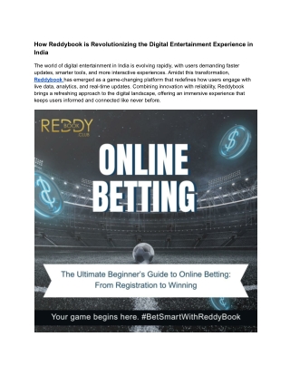 How Reddybook is Revolutionizing the Digital Entertainment Experience in India