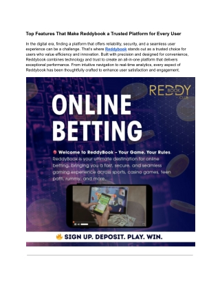 Top Features That Make Reddybook a Trusted Platform for Every User