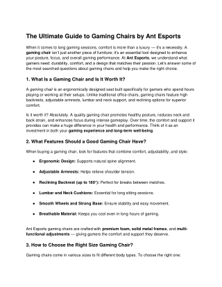 Ant Esports Gaming Chair