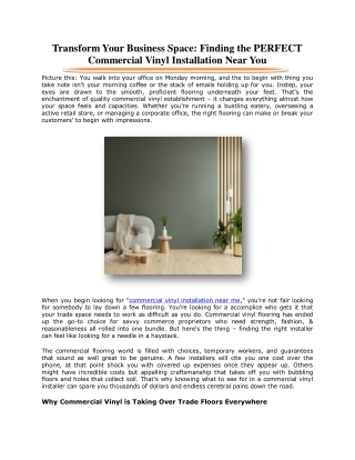 Transform Your Business Space Finding the PERFECT Commercial Vinyl Installation Near You