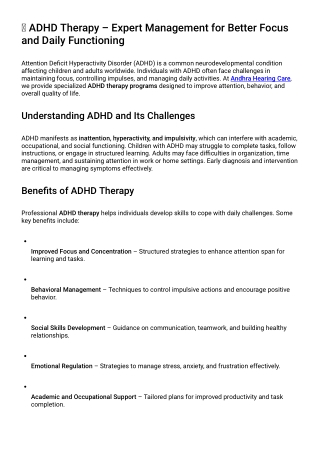 ADHD therapy
