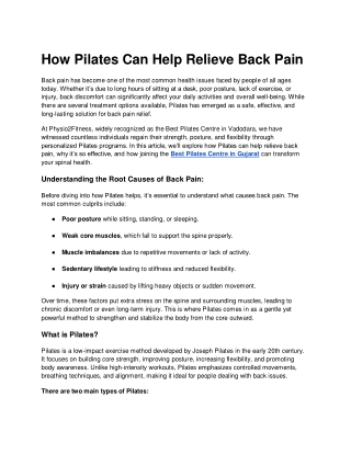 Blog - How Pilates Can Help Relieve Back Pain