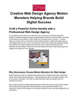 Creative Web Design Agency Motion Monsters Helping Brands Build Digital Success (2)