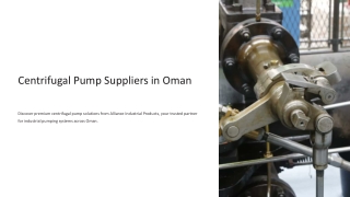 Centrifugal Pump Suppliers in Oman – Energy Efficient Range