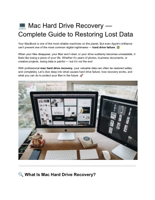 Mac Hard Drive Recovery — Complete Guide to Restoring Lost Data
