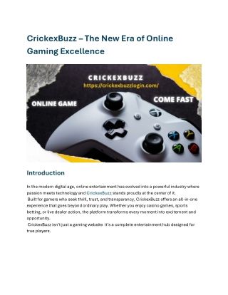 CrickexBuzz – The New Era of Online Gaming Excellence