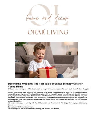 Beyond the Wrapping: The Real Value of Unique Birthday Gifts for Young Minds