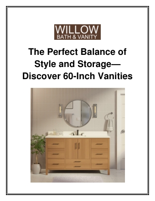 The Perfect Balance of Style and Storage—Discover 60-Inch Vanities