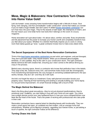 Mess, Magic & Makeovers: How Contractors Turn Chaos into Home Value Gold!