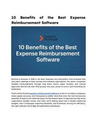 10 Benefits of the Best Expense Reimbursement Software