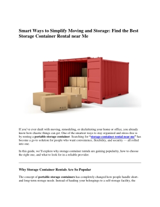 Smart Ways to Simplify Moving and Storage