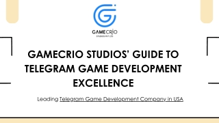Gamecrio Studios’ Guide to Telegram Game Development Excellence