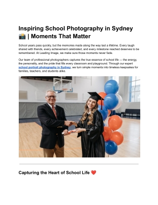 Inspiring School Photography in Sydney  _ Moments That Matter