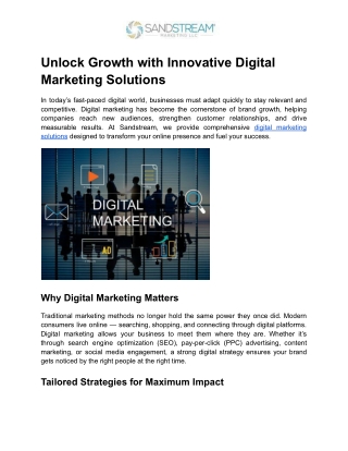 Unlock Growth with Innovative Digital Marketing Solutions