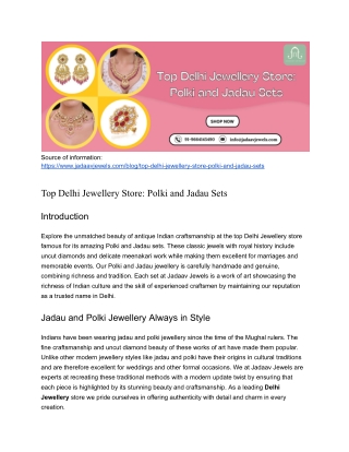 Top Delhi Jewellery Store_ Polki and Jadau Sets